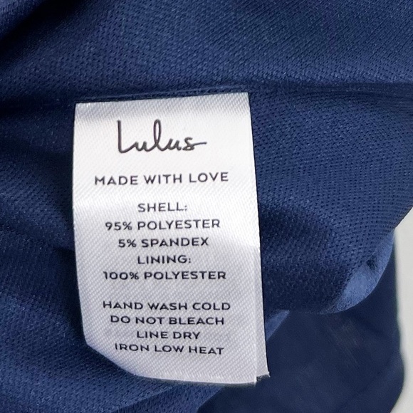 NWT Lulu’s Forever Thriving Navy Blue Velvet One-Shoulder Bodycon Dress - Picture 9 of 9